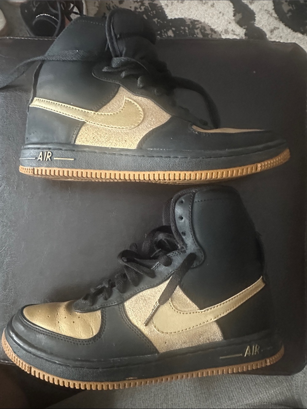 Nike Black and Gold High-Top